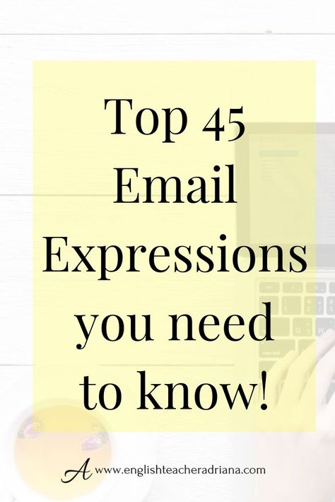 Write better emails in English by using these 45 useful email expressions. Click the link below to watch the full video lesson Common English Phrases, Business Writing Skills, Writing Skill, Writing English, Business Etiquette, Email Writing, Write Better, Study Smarter, Business Writing