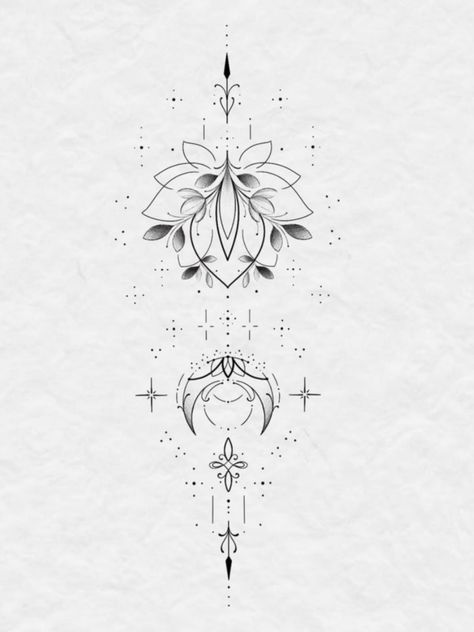 Do Tattoo, Moon Star Tattoo, Lotus Moon, Underboob Tattoo Designs, Tattoo Lotus, Boho Tattoos, Dot Tattoos, Star Tattoo Designs, Intricate Tattoo