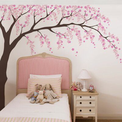 Baby Nursery Wall Decals, Tree Decal, Weeping Willow Tree, Cascading Flowers, Tree Decals, Girl Nursery Wall, Weeping Willow, Tree Wall Decal, Cherry Blossom Tree