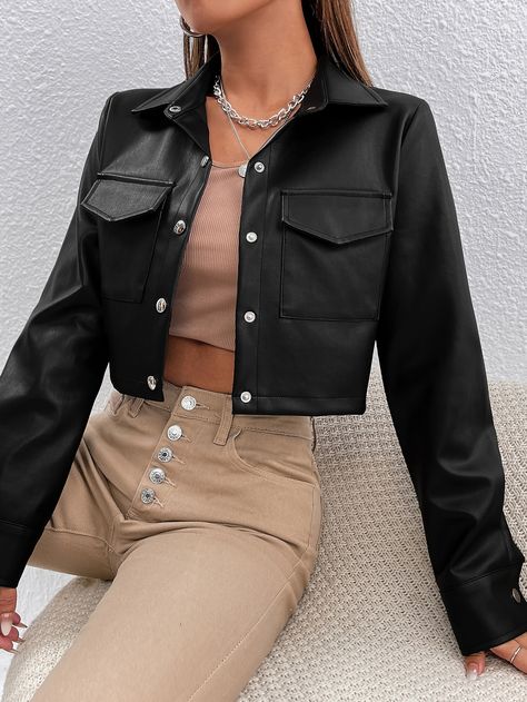 Black Jacket Outfit, Jacket Outfit Women, Leather Jacket Style, Easy Trendy Outfits, Ținută Casual, Causual Outfits, Outfit Goals, Black Leather Jacket, Leather Jackets Women