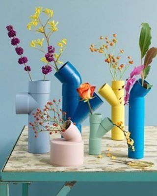 #DIY Vase Project, Pvc Pipe Projects, Pvc Projects, Inexpensive Home Decor, בר מצווה, Colorful Candy, Pvc Pipe, Diy Hacks, Kids Crafts