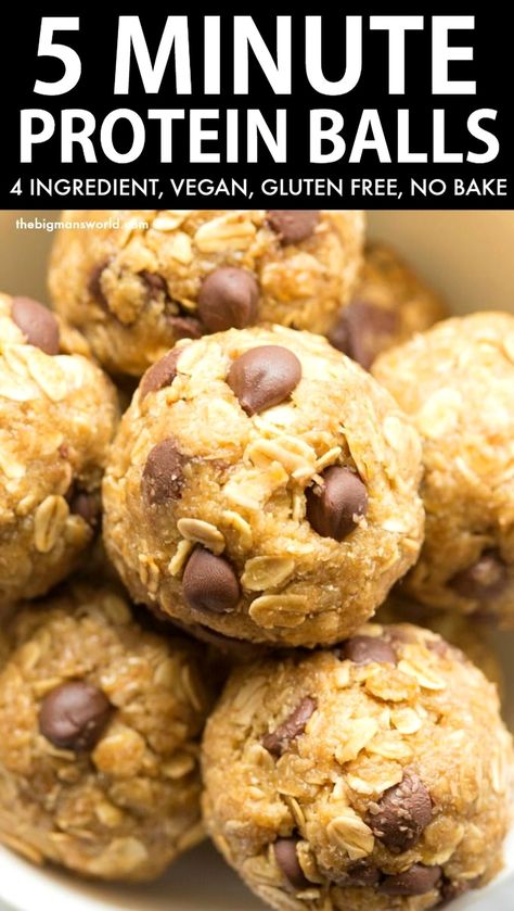 Whip up a batch of these delicious vegan protein balls in just five minutes! With only four simple ingredients, these gluten-free, no-bake treats are perfect for a quick snack or post-workout boost. Packed with plant-based protein, they're a tasty and healthy way to satisfy your cravings without any fuss. Perfect for busy days or when you need an energy pick-me-up on the go. Gluten Free Protein Bites, Gluten Free Protein Balls, Vegan Protein Balls, Vegan Protein Snacks, Protein Energy Bites, Sleeve Recipes, Bariatric Sleeve, Quick Protein, Energy Bites Recipes