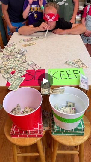 Sticky Hands Game, Money Party Games, Lets Make A Deal Game Diy, Money Games For Adults Party Ideas, Family Money Games, Money Games For Adults, Team Building Games For Adults, Money Games For Kids, Prom Games