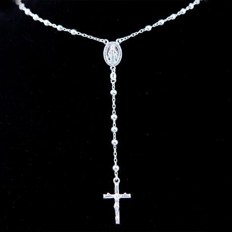 Dimensions: L 13.5" Approximate Weight: 16g Description: This exquisite rosary from the Holy Land is made from 925 sterling silver. The centerpiece for this gorgeous Bethlehem Rosary portrays Our Mother the Holy Virgin! It is a constant reminder of the serenity of the Holy Spirit, and the importance of praying to Virgin Mary who is always watching over us. This rosary can be used personally, but it also works perfectly as a first communion gift. A gift that they could use well into adulthood. “H