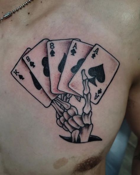 The Gambler Tattoo, Pack Of Cards Tattoo, Traditional Gambling Tattoo, Euchre Tattoo, Ace Card Tattoo Design, Gambler Tattoo, Blackjack Tattoo, Vegas Tattoos, Poker Tattoo