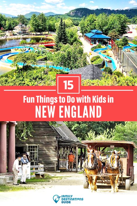 Dreaming about a family vacation to New England and looking for things to do? We’re FamilyDestinationsGuide, and we’re here to help: Discover the most fun things to do in New England with kids - so you get memories that last a lifetime! #newengland #newenglandthingstodo #newenglandwithkids #newenglandactivities Family Vacation Destinations Usa, New England Day Trips, Usa Vacation Destinations, England With Kids, East Coast Vacation, New England Vacation, New England Trip, England Vacation, England Road Trip