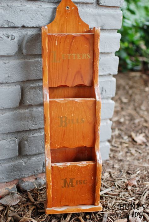 Aging Terra Cotta Pots, Mailbox Makeover, Diy Mailbox, Chalky Paint, Mail Holder, Diy Holder, Letter Holder, A Start, Painted Letters