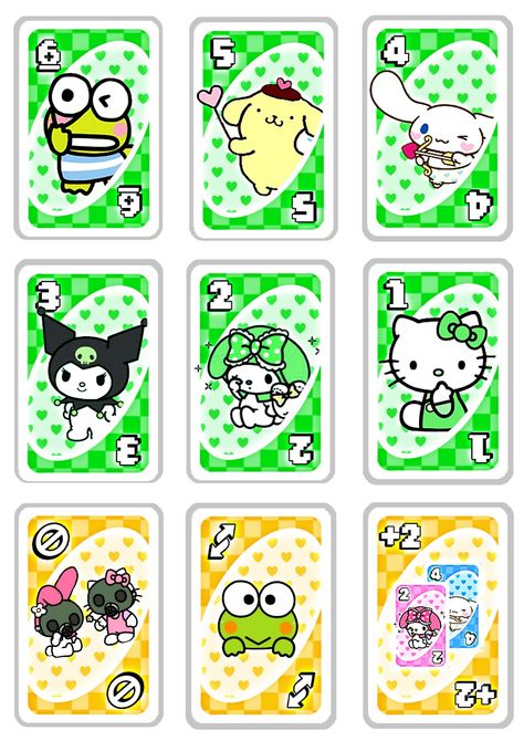 Hello Kitty Uno Cards, Hello Kitty Uno, Hello Kitty Games, Uno Card Game, Hello Kitty Printables, Uno Cards, Hello Kitty Crafts, Kitty Coloring, Truck Coloring Pages