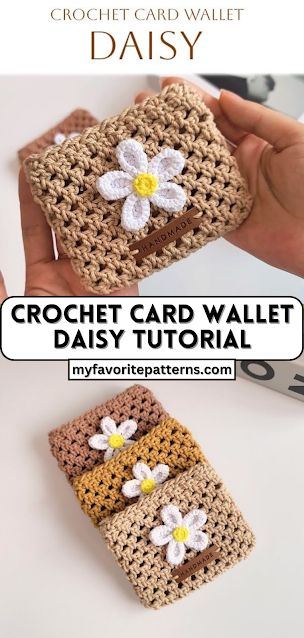 Crocheting is a versatile and rewarding craft that allows you to create beautiful and practical accessories. In this tutorial, we’ll show you how to make a charming crochet card wallet with a delightful daisy pattern. The wallet not only keeps your cards organized but also adds a touch of handmade beauty to your daily life. […] Diy Crochet For Beginners, Daisy Tutorial, Knitting Bag Tutorial, Wallet Pattern Free, Backpack Pattern Sewing, Crochet Wallet, Crochet Daisy, Crochet Clutch, Crochet Fashion Patterns