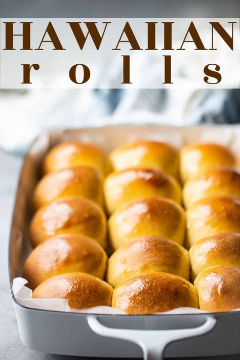 Homemade Hawaiian Rolls: Better than store-bought! -Baking a Moment Slider Bread Recipe, Homemade Hawaiian Rolls, Recipes With Hawaiian Rolls, Sliders Recipes, Rolls Bread, Roast Beef Sliders, Hawaiian Roll Sliders, Slider Rolls, Hawaiian Sweet Rolls