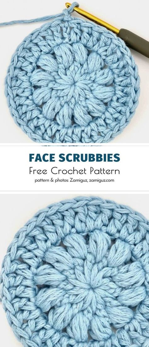 Diy Crochet Scrubbies, Crochet Square Scrubbies, Crochet Face Washer, Crochet Puff Stitch Face Scrubbies, Simple Crochet Scrubbies, Shower Scrubby Crochet, Makeup Rounds Crochet, Crochet Face Scrubbie Basket, Crochet Face Washcloth