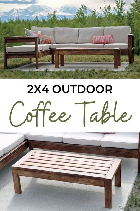 Outdoor Farmhouse Table, Dark Wood Coffee Table, Raised Gardens, Garden Decking, Decking Ideas, Build Plans, Kreg Jig, Outdoor Coffee Table, Building Furniture