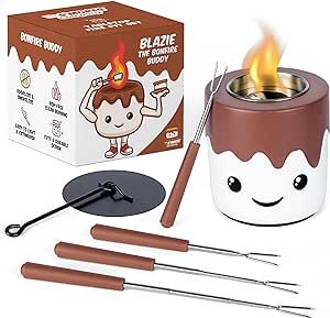 The S'mores Company - Smores Tabletop Fire Pit & 4 Extendable Roasting Sticks - Indoor Table Top Firepit, Concrete Portable Mini Fire Pit Bowl Fireplace, Indoor Smores Maker, Smokeless Fire Pit. Click my affiliate link to easily add to cart Smores Table, Indoor Smores, Fire Pit Table Top, Mini Fire Pit, Fireplace Indoor, Smores Maker, Smores Party, Indoor Fire Pit, Smokeless Fire Pit