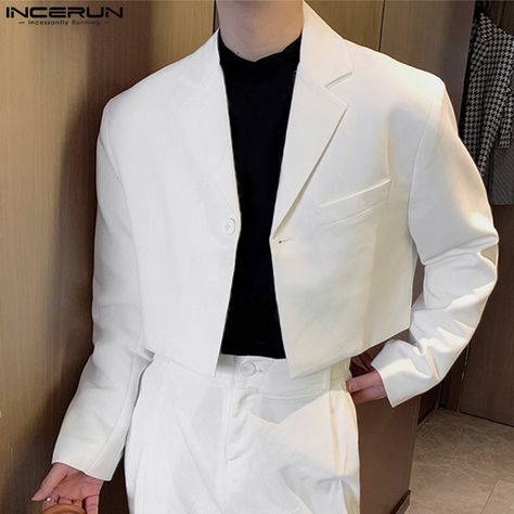 Men Blazer Solid Color Lapel Long Sleeve One Button Autumn Casual Suits Streetwear 2023 Fashion Male Streetwear 2023, Casual Suits, Blazer Casual, Men Blazer, Leisure Suit, Fashion Male, Autumn Casual, Mode Masculine, Casual Suit