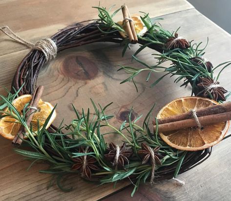 Yule - Winter Solstice Wreath Handmade Yule Decorations, Yule Desserts Winter Solstice, Outdoor Yule Decorations, How To Make A Yule Wreath, Pagan Yule Tree Decorations, Yule Craft Ideas, Pagan Christmas Wreath, Pagan Yule Wreath, Witch Yule Decorations