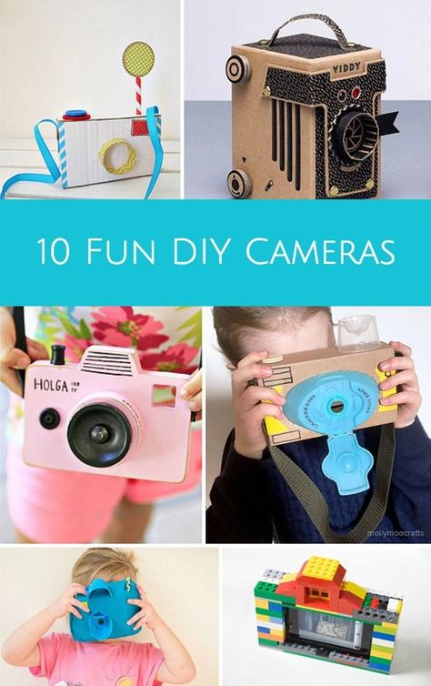 10 Fun Ways to Make a Camera for Kids. Cardboard Camera, Camera Crafts, Plastic Spoon Crafts, Spoon Crafts, Diy Camera, Toy Camera, Crafts For Boys, Classroom Crafts, Diy Cardboard