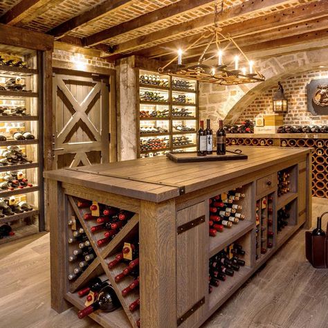 Flemington New Jersey Stone & Mahogany Custom Wine Cellar - Contemporary - Wine Cellar - New York - by Washington Valley Cellars | Houzz Wine Cubes, Wine Cellar Basement, Wine Bottle Storage, Wine Cave, Home Wine Cellars, Custom Wine Cellars, Wine Cellar Design, Cellar Design, Wall Mounted Wine Rack