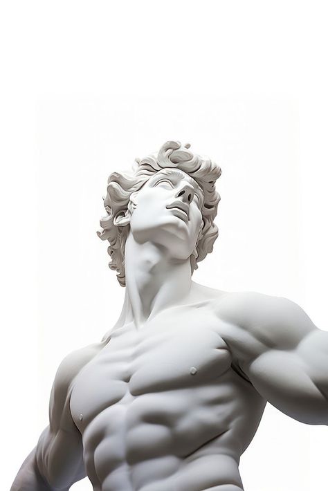 Greek sculpture looking down statue white background representation. | premium image by rawpixel.com White Greek Statue Aesthetic, Greek Statue Laying Down, Greek God Portrait, God Poses, Tatu Ideas, Statue Png, Refrence Pose, Greek God Sculptures, Statue Photography