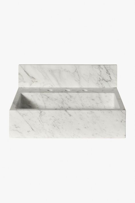 Bath | Waterworks | Waterworks Poolhouse Bathroom, Bathroom Sink Marble, Tiny Bath, Arabescato Marble, Lavatory Sink, Marble Sink, Pedestal Sinks, Marble Sinks, Stone Sink