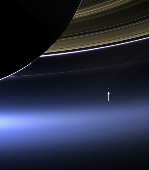 On July 19, NASA's Cassini spacecraft captured a rare image of Saturn's rings and our planet Earth and its moon. Cassini Spacecraft, Pale Blue Dot, Planets And Moons, Earth Pictures, Our Planet Earth, Space Photos, Space Images, Space Pictures, Hubble Space Telescope