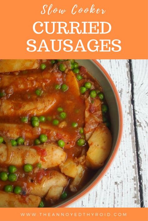 Easy Curried Sausages, Sausage Casserole Slow Cooker, Bangers Recipe, Slow Cooker Sausage Recipes, Sausage Slow Cooker, Curried Sausages, Slow Cooker Curry, Slow Cooker Recipes Pork, Slow Cooker Recipes Beef