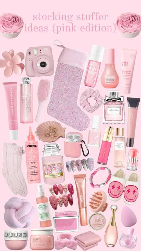 pink stocking stuffer ideas #fashion #winter #christmas #aesthetic Stocking Stuffers For Teenagers, Winter Christmas Aesthetic, Pink Stocking, Positive Wallpapers, Stocking Stuffer Ideas, Snowflake Cookies, Mario Badescu, Pink Clay, Aesthetic Pink