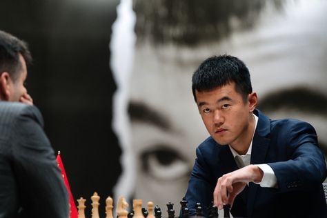 Ding Liren in the first game of the 2023 World Chess Championship [09/04/23] Ding Liren, Chess Aesthetic, Chess Championship, Chess Players, First Game, Chess, The First, Sports, Photography