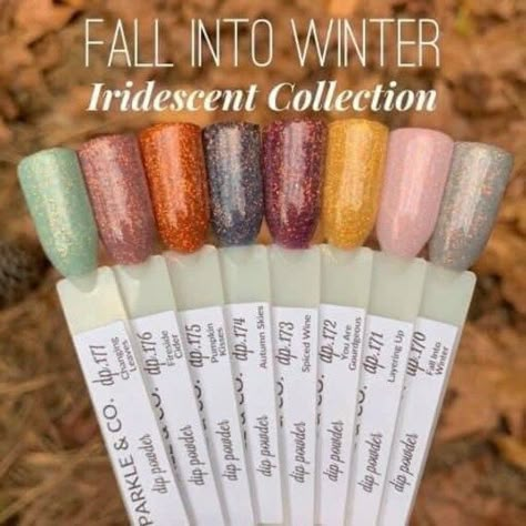 This product is handmade by us, in house! Listing photos include the product, and real customers using the product. Swatch sticks are not included - only used for photo purposes. 8 Colors include: dp.170 Fall Into Winter (named after collection) dp.171 Layering Up dp.172 You Are Gourdeous dp.173: Spiced Wine dp.174 Autumn Skies dp.175 Pumpkin Kisses dp.176 Fireside Cider dp.177 Changing Leaves This collection is perfect for both Fall and Winter--but you'll definitely want to wear these incredible iridescent colors all year long! ✹ Long Lasting: Lasts 2-3 Weeks and Can Be Refilled ✹ Brand You Can Count On: Made in the USA, with Over 500,000 Sales ✹ Healthy Nails: Calcium & Vitamin E Fortified, Never Tested On Animals ✹ Easy Application: Perfect for DIY manicures at home, our dip powder is d Dip Colors, Dip Ideas, Fall Into Winter, Dip Nail Colors, Sweet Nails, Pedicure Ideas, 2023 Nails, Dip Nail, September Nails