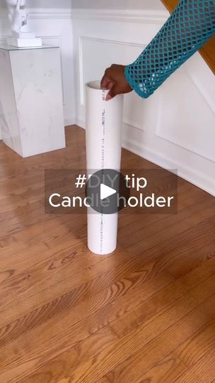 3.9K views · 60 reactions | Love this candle holder 🥰, don't you? #DIY #diyideas #diytutorial #diydecor #diylife | The Art of Interior Design | The Art of Interior Design · Original audio Big Candle Holders Decor, Diy Tall Candle Holders, Diy Floor Candle Holders, Large Floor Candle Holders, Big Candle Holder, Long Candle Holder, Candle Holder Ideas, Black White Rooms, Floor Candle Holders