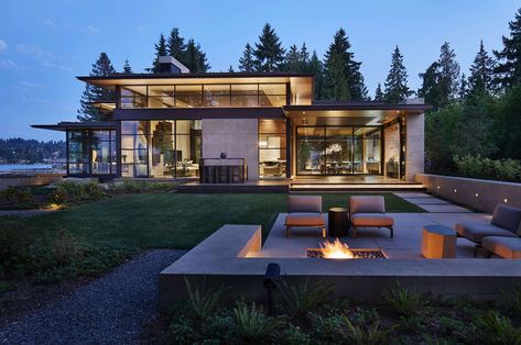 Modern Lake House, Western Washington, Radiant Floor Heating, Floor Plan Layout, Patio Stones, Indoor Outdoor Living, Architect Design, Architecture House, Lake House