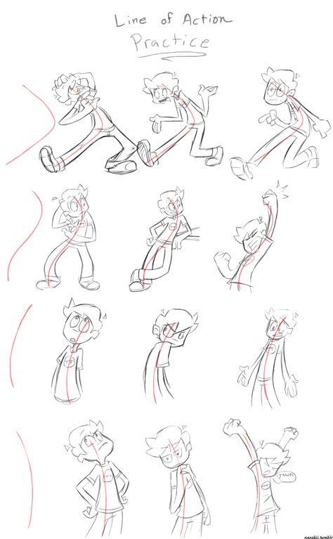 How To Draw Line Of Action, Line Of Action Drawing Cartoon, Line Of Action Poses Character Design, Line Of Action Reference, Line Of Action Tutorial, Action Lines Drawing, Animation Sketches Movement, Lines Of Action, Cartoon Action Poses