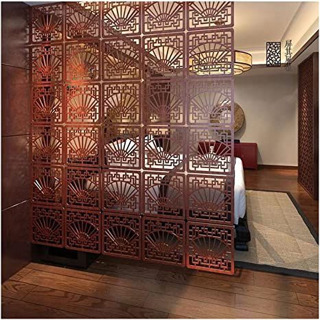 Etlegor DIY Room Divider Partitions Separator Hanging Decorative Panel Screens Chinese Style Screen Partition Hollow Carving Hanging Room Divider Partition Wall Dividers for Home Decoration Room Divider Ideas Diy, Wall Partition Design, Hanging Room Dividers, Diy Room Divider, Muebles Living, Partition Design, Divider Wall, Wooden Wall Hangings, Partition Wall