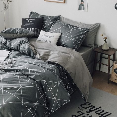 Men’s Comforter, Men Bed, Mens Bedding Sets, Green Bedding Set, Modern Comforter, Geometric Bedding, Hotel Bedding, Geometric Duvet Cover, Bedding Sets Grey