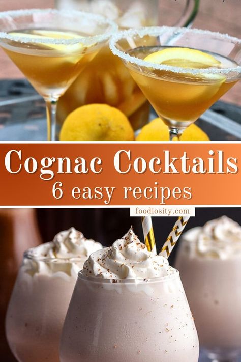 Cognac Drink Recipes, Cocktails With Cognac, Cognac Mixed Drinks, Cognac Drinks Cocktails, Drinks With Cognac, Cognac Recipes, Cognac Cocktails, Milk Punch Recipe, Easy Shot Recipes