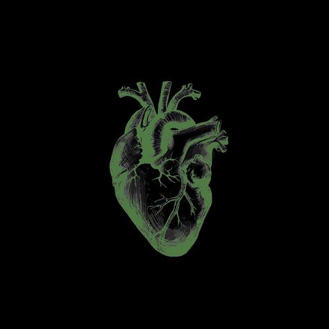 Heart Aesthetic Grunge, Heart Aesthetic, Aesthetic Grunge, Black Background, Green, Black