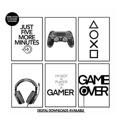 Free Printable Gamer Wall Art, Gamer Wall Art, Gamer Decor, Game Posters, Game Decor, Gaming Poster, Game Room Wall Art, Gaming Room Decor, Video Game Decor