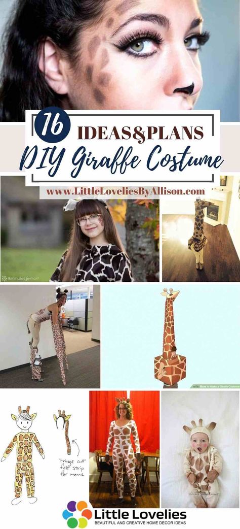 One of the best animals to dress up as in a giraffe, the costume might seem a bit complicated to make, but certain creative folks have been able to craft simple giraffe costumes that you can rock for Halloween. After doing in-depth research, I was able to round up this list containing a couple of DIY giraffe costume ideas that you can make for adults, kids, and even toddlers. #costume #giraffe Diy Zoo Animal Costume Women, Giraffe Diy Costume, Girraffe Costume, Safari Animal Costumes Women, Diy Giraffe Costume Women, Diy Giraffe Costume Kids, Giraffe Costume Women, Easy Animal Costumes, Diy Animal Costume For Kids