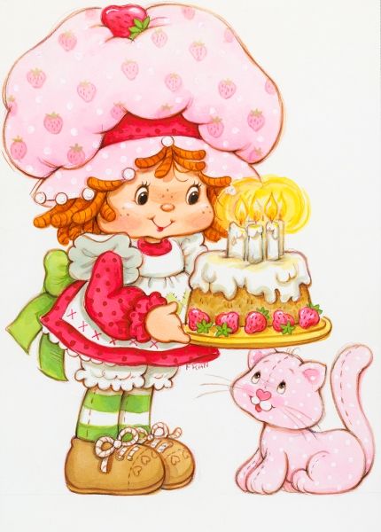 strawberry shortcake wishes your little one a berry happy birthday! Vintage Toys 80s, Mousse Au Chocolat Torte, Birthday Cake Illustration, Vintage Strawberry Shortcake Dolls, Strawberry Shortcake Birthday, Strawberry Shortcake Cartoon, Strawberry Shortcake Characters, Strawberry Shortcake Party, Cake Illustration