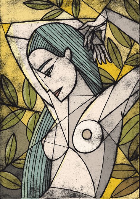 Cubist ladies on Behance Cubist Drawing, Cubist Artists, Cubist Portraits, Picasso Drawing, Cubist Paintings, Cubist Art, Cubism Art, Art Parody, Anatomy Art