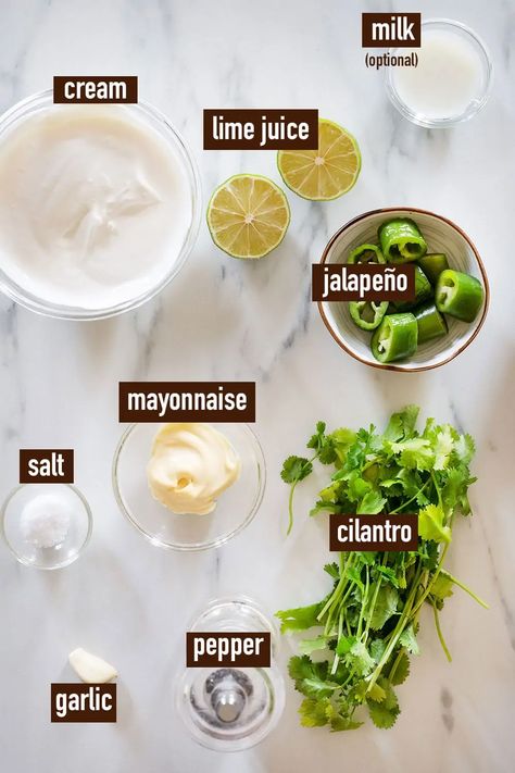 Chili Lime Crema Sauce, Jalepeno Cilantro Cream Sauce, Cilantro Lime Taco Sauce, Cilantro Cream Sauce Chicken, Lime Cream Sauce For Tacos, Cilantro Lime Sauce For Tacos, Elote Cart, Cilantro Lime Cream Sauce, Cilantro Lime Crema Recipe