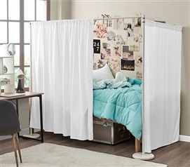 Dorm Room Canopy, Dorm Privacy, Dorm Room Privacy, Privacy Divider, Dorm Layout, Dorm Necessities, College Goals, Small Dorm, Dorm Stuff