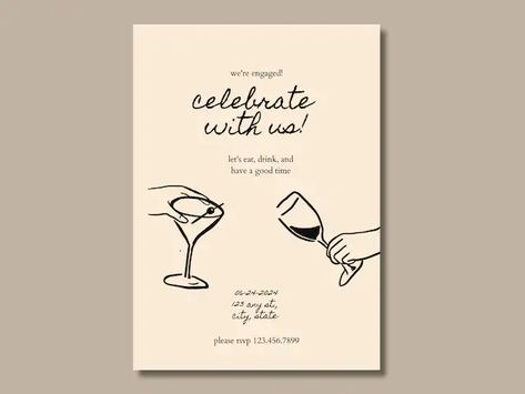 Cocktail Party Invitation, Engagement Dinner, Wedding Posters, Save The Date Templates, Engagement Party Invitations, Welcome To The Party, Wedding Card Design, Wedding Mood Board, Wedding Mood