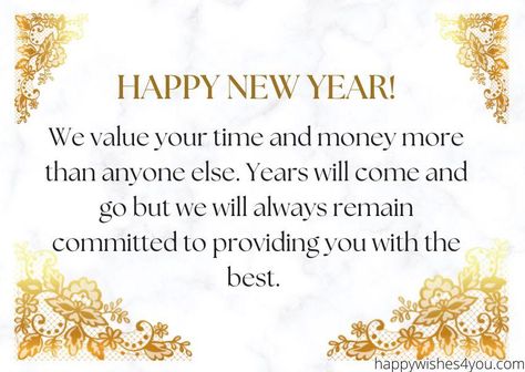 Your clients will likely not remember much about who sent them messages or cards last New Year; however, they will definitely remember if no one did! Make it a priority to send new year message to clients this holiday season so that they know how much you appreciate their business and hope to continue working... The post New Year Message to Clients | HNY 2023 Texts for Clients appeared first on HappyWishes4you. Happy New Year To My Customers, Thank You New Year Quotes, New Year Thank You Message, Year End Message, Countertop Inspiration, Ramadan 2022, New Year Wishes Quotes, Happy New Year Message, Wish You Luck