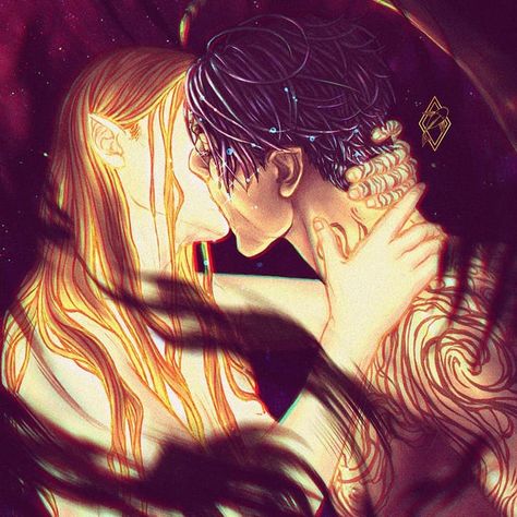 Tamara Kadoura on Instagram: “[ENG] - Glowing feysand - Feyre and Rhysand, two characters by @therealsjmaas It had been a bit difficult to draw this scene. The light…” Sara J Maas, Feyre And Rhysand, Chapter 55, A Court Of Wings And Ruin, Sarah J Maas Books, A Court Of Mist And Fury, Look At The Stars, Throne Of Glass, Sarah J Maas