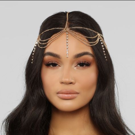 Brand New, Never Used, Head Jewelry Great For Special Occasion Head Chain, Head Jewelry, Fashion Nova, Special Occasion, Women's Fashion, Necklaces, Brand New, Chain, Gold