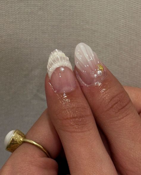 Seashell Nails, Summery Nails, Mermaid Nails, Her Nails, Nail Jewelry, Nagel Inspo, Beach Nails, Dream Nails, Funky Nails