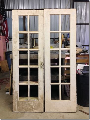 Old French Doors Repurposed, Home Storage Hacks, Vintage French Doors, Glass Pane Door, Door Repurposed, Old Door Projects, Old French Doors, Double Closet Doors, White French Doors