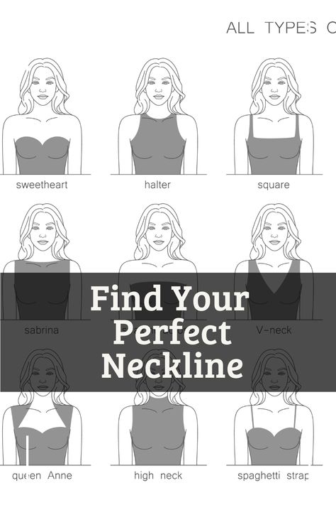 One key element of your style is your neckline. It should compliment your style and make you feel powerful. What Neckline Suits Me, Which Style Suits Me, Dress Neckline Guide, Neckline Guide, Dress Necklines, Sabrina Neckline, Dressing Tips, Feel Powerful, Lawyer Fashion