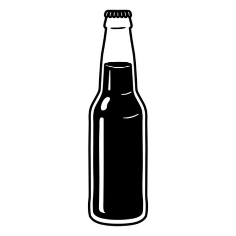 Bottle of beer cut-out PNG Design Beer Bottle Illustration, Beer Bottle Drawing, Rose Outline Drawing, Beer Clipart, Modelo Beer, Bottle Vector, Beer Illustration, Rose Outline, Black Beer