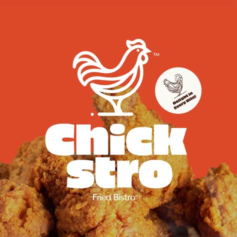 Chickstro, a fast-food chain under the Chickesto umbrella, specializes in serving tantalizingly crispy chicken dishes. Our objective was to craft a brand that resonates with the youth demographic, fostering a jovial and welcoming ambiance. The task at hand was to forge a brand identity that exudes the spirited essence of our establishment. We devised a dynamic and lively brand identity that mirrors our core principles and character. Our logo showcases an endearing and whimsical chicken masco... Chicken Branding Design, Chicken Logo Design Ideas, Chicken Poster Design, Chicken Wings Logo, Chicken Graphic Design, Chicken Branding, Fast Food Branding, Chicken Restaurant Logos, Fast Food Logo